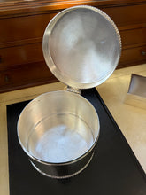 Load image into Gallery viewer, Vintage Tall Circular Biscuit Box w/ braided trim