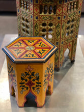 Load image into Gallery viewer, Moroccan Hand Painted Citron Gold Side Table - Sm