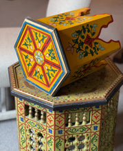 Load image into Gallery viewer, Moroccan Hand Painted Citron Gold Side Table - Sm