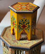Load image into Gallery viewer, Moroccan Hand Painted Citron Gold Side Table - Sm