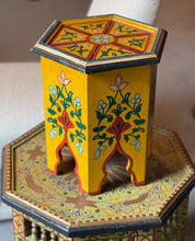Load image into Gallery viewer, Moroccan Hand Painted Citron Gold Side Table - Sm