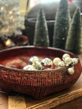 Load image into Gallery viewer, Red Lacquer Bamboo Footed Bowl