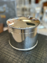 Load image into Gallery viewer, Vintage Tall Circular Biscuit Box w/ braided trim