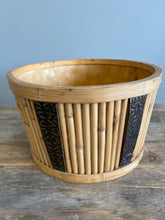 Load image into Gallery viewer, Repousse Bamboo and Reed Container
