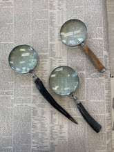 Load image into Gallery viewer, Charcoal Cattle Horn Magnifying Glass