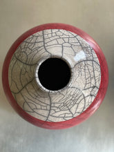 Load image into Gallery viewer, Taupe Crackle with Red Stripe Vessel