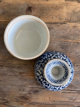 Load image into Gallery viewer, Blue and White Lidded Jar