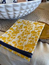 Load image into Gallery viewer, Erin Flett Gold Berries Oatmeal Linen Tea Towel