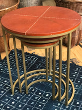 Load image into Gallery viewer, Set of Leather Stitched Nesting Tables