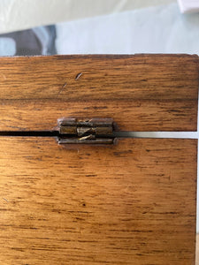 Antique Striped Two-Colored Mahogany Box  w/ key