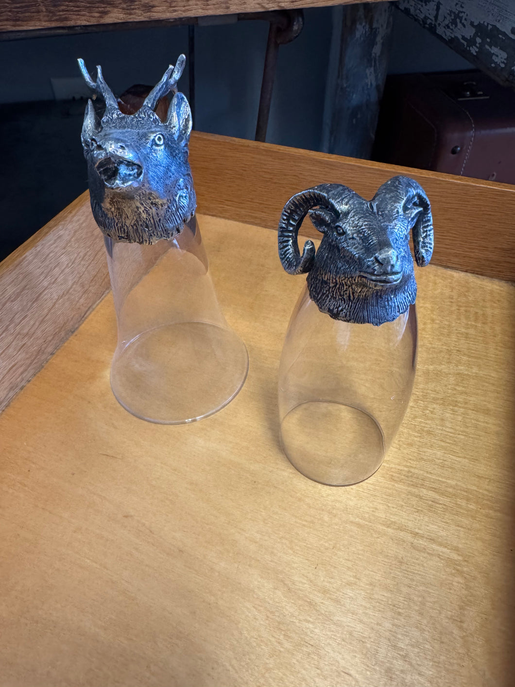 Silver Plated and Glass Stirrup Cup - Medium