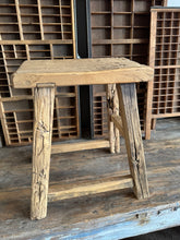 Load image into Gallery viewer, Large Elm Wood Stool