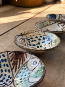 Vintage Mediterranean Bowls w/ Fish - set of 4