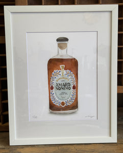 Original Lithograph Amaro Nonino Bottle by Ivy Paperie