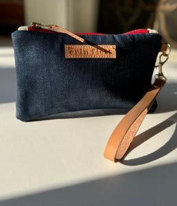 Erin Flett Denim Zipper Bag w/ wristlet