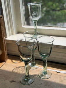 Green Goblet Glasses - set of 4