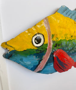 Hand Painted Metal Fish - Large