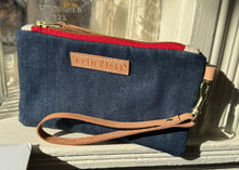 Load image into Gallery viewer, Erin Flett Denim Zipper Bag w/ wristlet