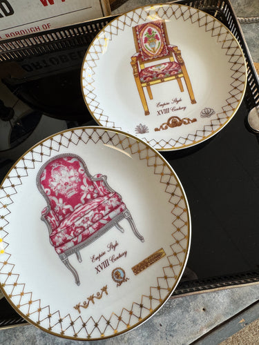 Pair of Vintage St. Martin Limoges Empire Style Plates