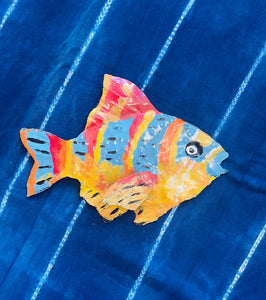 Hand Painted Metal Fish - Small