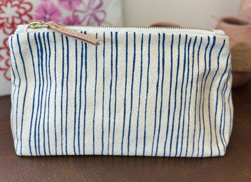 Erin Flett Royal Skinny Stripe Makeup Bag