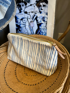 Erin Flett Royal Skinny Stripe Makeup Bag