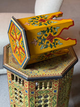 Load image into Gallery viewer, Moroccan Hand Painted Citron Gold Side Table - Sm