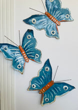 Load image into Gallery viewer, Hand Painted Metal Butterfly - Medium Blue