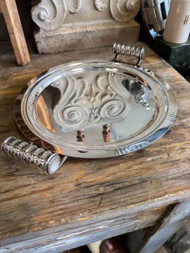 Vintage Art Deco Silver Tray w/ handles