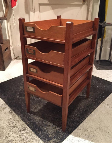 4 Tiered Wooden File Drawers