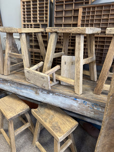 Large Elm Wood Stool