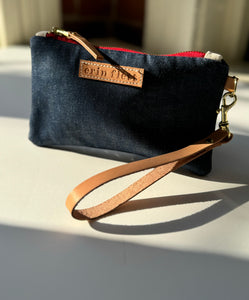 Erin Flett Denim Zipper Bag w/ wristlet