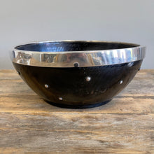 Load image into Gallery viewer, Wood and Silver Rimmed Salad Bowl