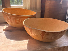 Load image into Gallery viewer, Calabash Nigerian Carved &amp; Etched Bowls ~ Set of 2