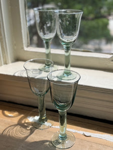 Green Goblet Glasses - set of 4