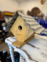 Load image into Gallery viewer, Handcarved Corrugated Roof Birdhouse