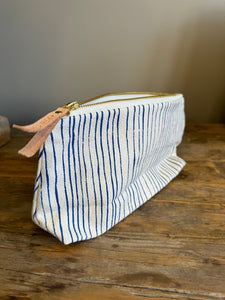 Erin Flett Royal Skinny Stripe Makeup Bag