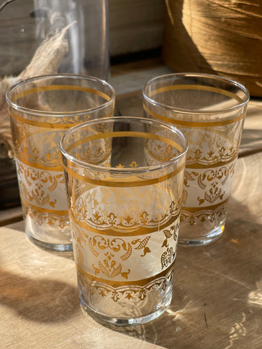 Moroccan Gold Motif Tea Glasses