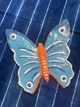 Load image into Gallery viewer, Hand Painted Metal Butterfly - Large Blue