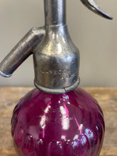 Load image into Gallery viewer, Vintage Spanish Fuchsia Glass Soda Siphon