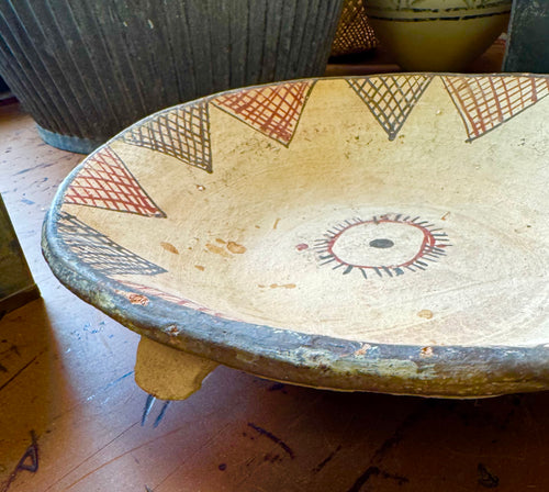 Handthrown Moroccan Bowl w/ handpainted design