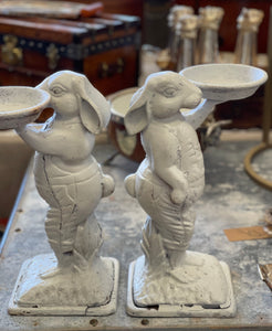 Set of Vintage Cast Iron Hares
