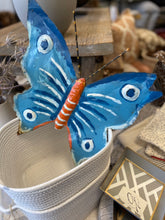 Load image into Gallery viewer, Hand Painted Metal Butterfly - Medium Blue