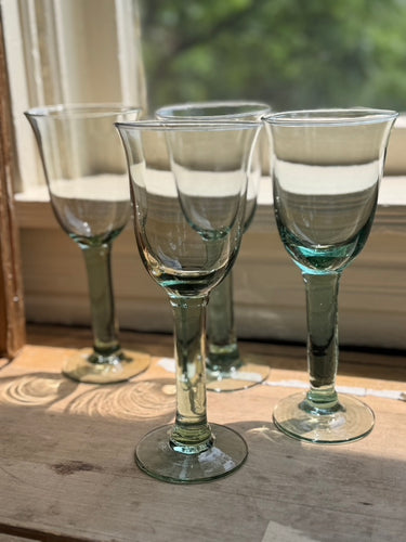 Green Goblet Glasses - set of 4
