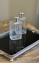 Load image into Gallery viewer, Silver Plated &amp; Black Glass Mirror Tray w/ handles