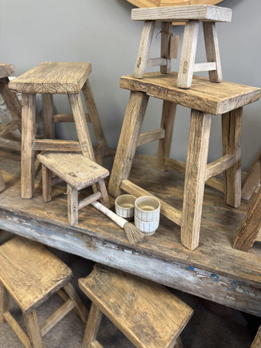 Large Elm Wood Stool