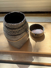 Load image into Gallery viewer, Woven Bamboo Reed Cylindrical Covered Basket