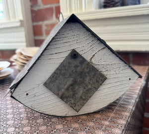 Handcarved Flat Roof Birdhouse