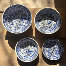 Load image into Gallery viewer, Set of 4 Blue and White Handpainted Portuguese Dishes
