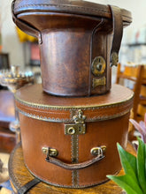 Load image into Gallery viewer, Antique Wood/Canvas &amp; Brass Hat Box